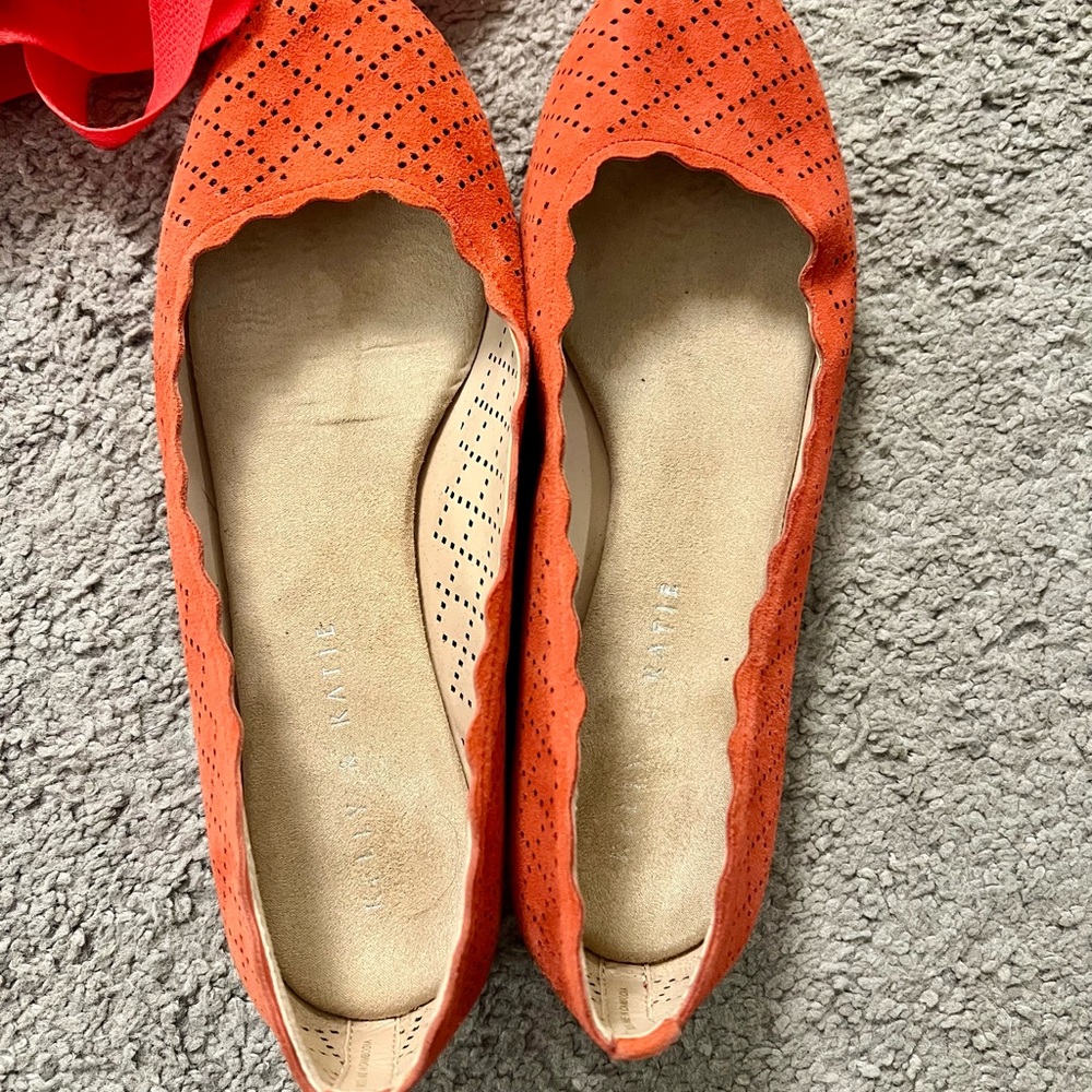 Red/Orange Kelly & Katie Scalloped Flats
